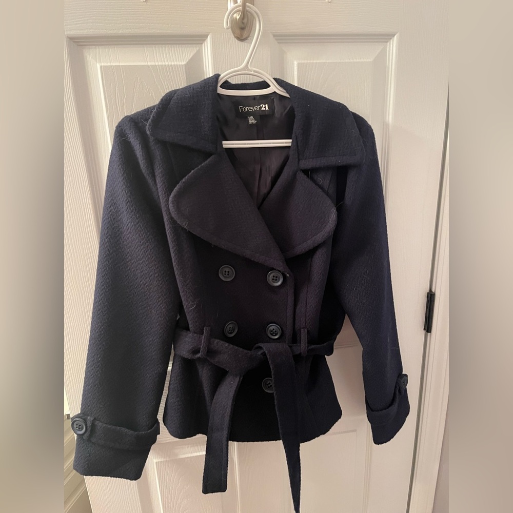 Forever 21 navy blue pea coat